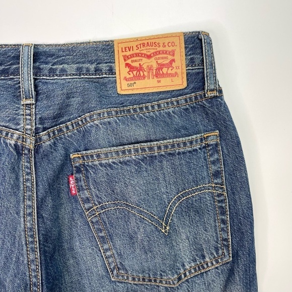 Levi’s 501 Distressed Button Fly cuffed Rockabillly Style Jeans - Picture 5 of 11